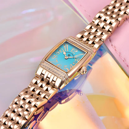 Pagani Design New 22mm Square Women's Quartz Watch Stainless Steel Sapphire Glass 50m Waterproof Women's Quartz Watch