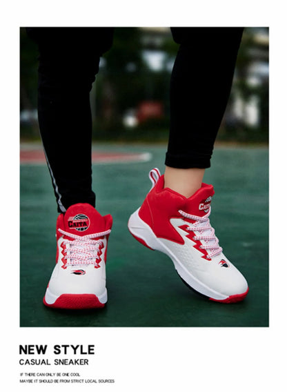 Children Sports Shoes Waterproof Low-top Sneakers Kids Basketball Shoes Boys Lace-up Non-slip Shoes for Running Durable Sneakers