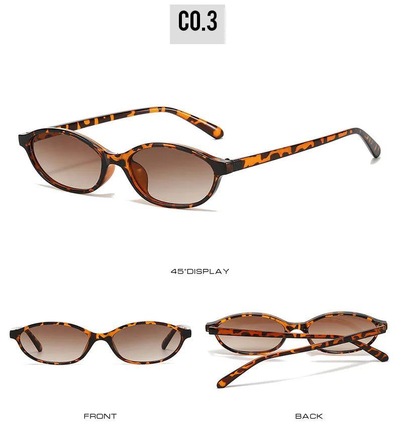 2025 Women's Leopard Brown Sunglasses Fashion Brand Small Frame Sun Glasses Ladies Retro Oval Eyewear Shade Oculus De Sol