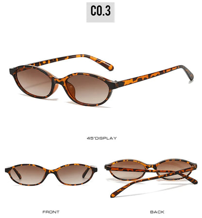 2025 Women's Leopard Brown Sunglasses Fashion Brand Small Frame Sun Glasses Ladies Retro Oval Eyewear Shade Oculus De Sol