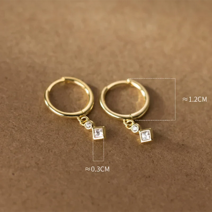 925 Sterling Silver Luxury Zircon Statement Charms Drop Earrings for Women Fashion European Huggies Party Dangle Jewelry