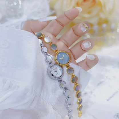 Luxury Ladies Watches Gold Small Dial Natural Shell Bracelet Clock Gifts For Women Lady Fashion Dress Quartz Wristwatch