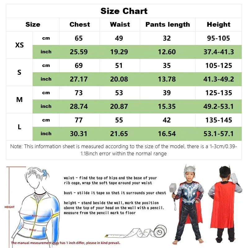 Anime Thor Cosplay Costumes Superhero Thor Muscle Costume Jumpsuit Mask Hammer Cloak Halloween Carnival Clothes
