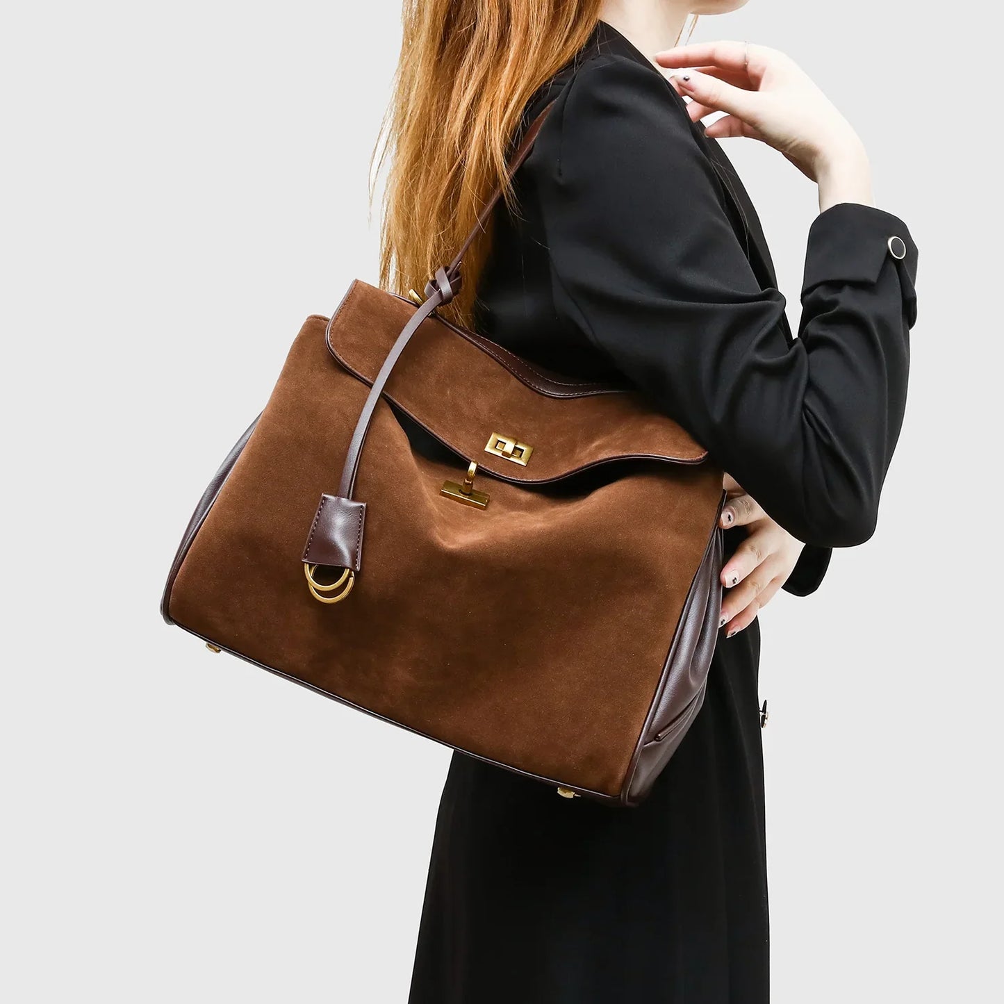 Various Genuine Leather Luxury Bag Fashion Women's Handbag Vegetable Basket Style Portable Women Bucket Bag with Lock