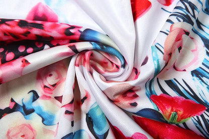 Colorful Print Skirts Women 2025 New Trend Ruched Peach Hip Casual Simple Bottoms Summer Fashion Stretch Streetwear