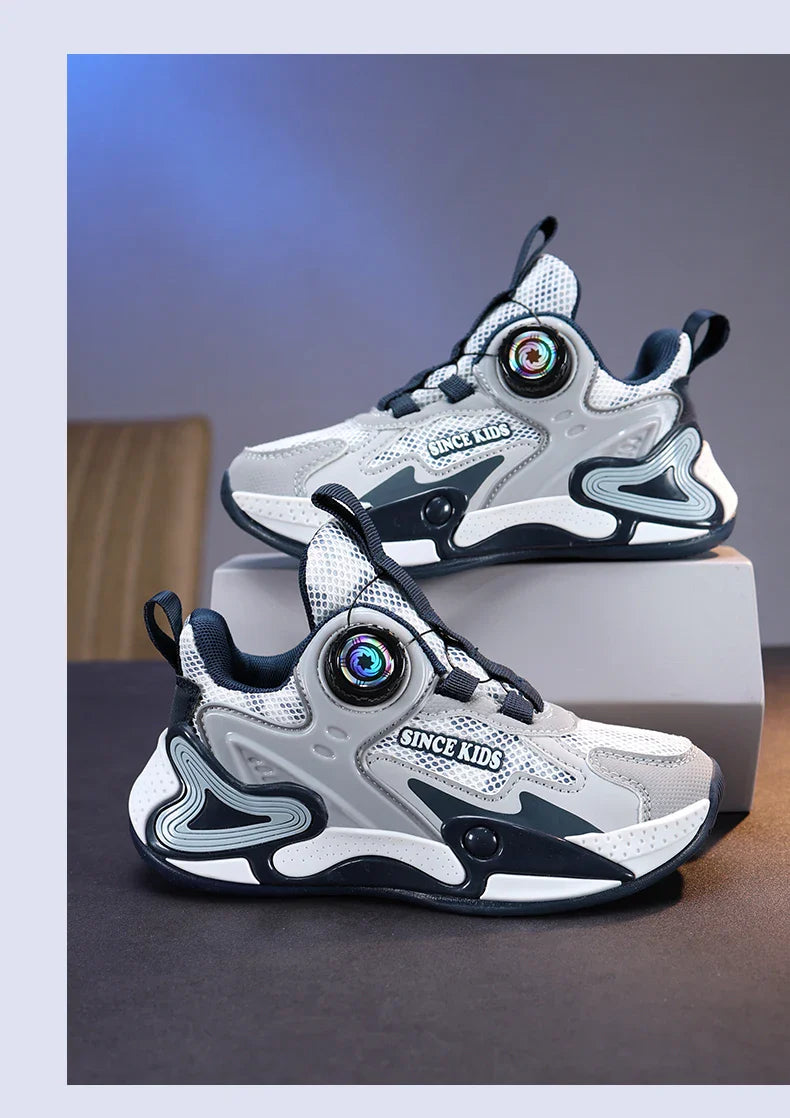 Children Fashion Sneaker Boys Casual Shoes Leather Flat Student Walking Shoes Outdoor Girl Basketball Sports Footwear