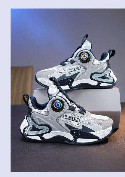 Children Fashion Sneaker Boys Casual Shoes Leather Flat Student Walking Shoes Outdoor Girl Basketball Sports Footwear