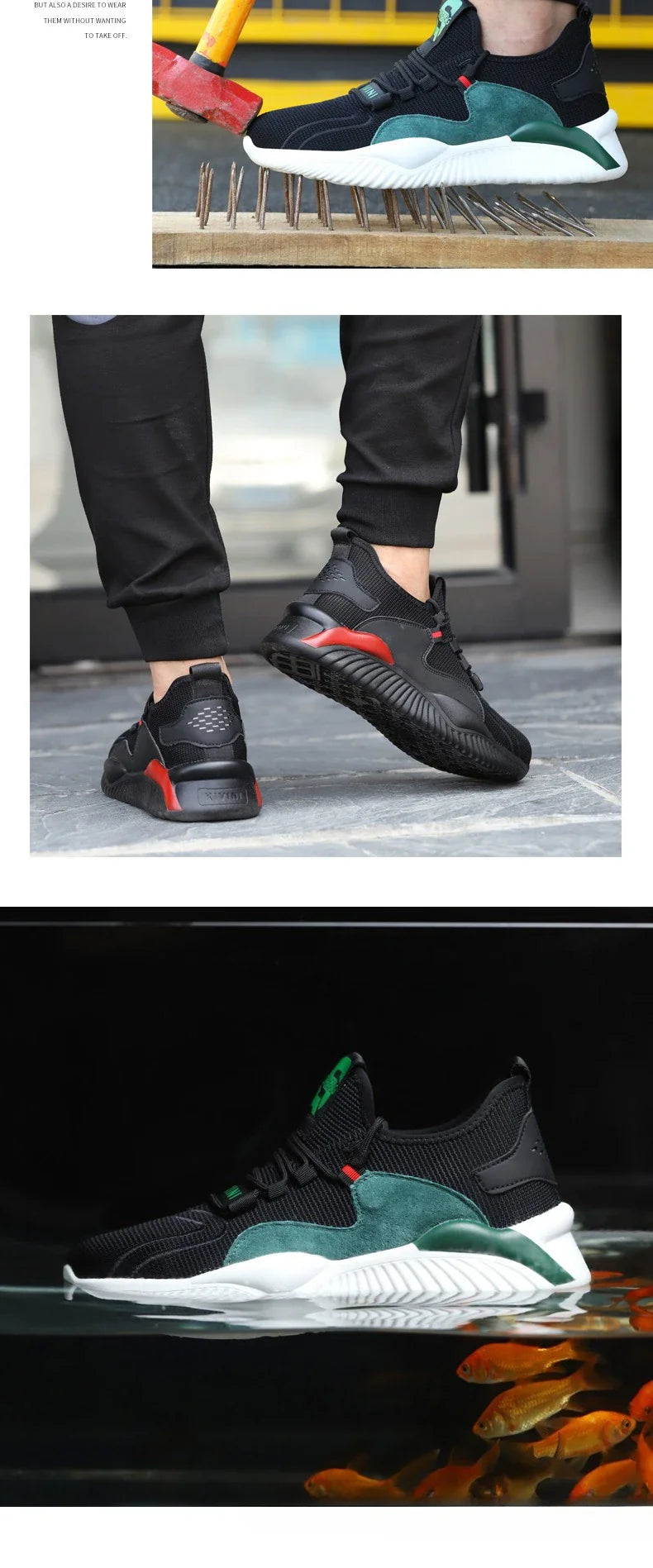 Lightweight All-Day Comfort Safety Shoes - Soft Sole Fashion Casual Work Sneakers for Long Standing-Fatigue Protective Footwear