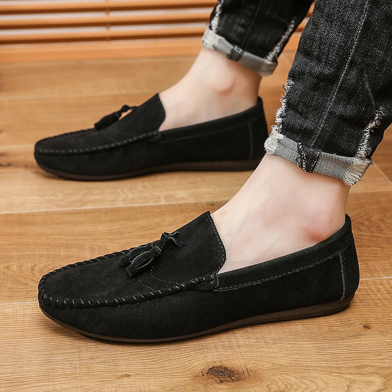 Fashion Men Casual Shoes Suede Breathable Comfort Slip-on Mens Driving Shoes Luxury Brand Men Loafers Mens Lazy Shoes Moccasins