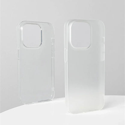 0.7 MM Ultra Thin Sand Blasting Frosted Matte Hard PC Case For iPhone 17 16 Pro Max 15 14 Plus 13 12 Simple Transparent HD Cover