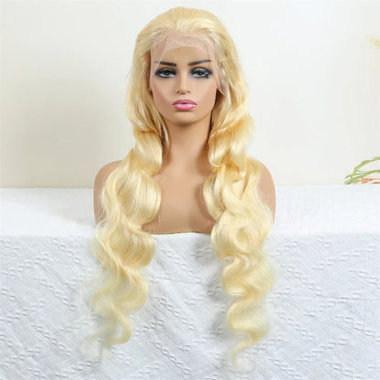 13x6 Silver Grey Colored Lace Front Wigs For Women 613 Blonde Body Wave Remy Transparent Lace Frontal Human Hair Wig Pre Plucked