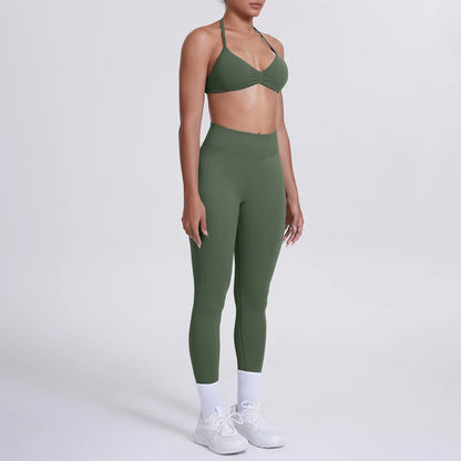 Women 2pcs Patchwork Sport Yoga Suit Training Sleeveless Sport Gym Tops Tummy Control Slimming Booty Leggings Yoga Suit Sports
