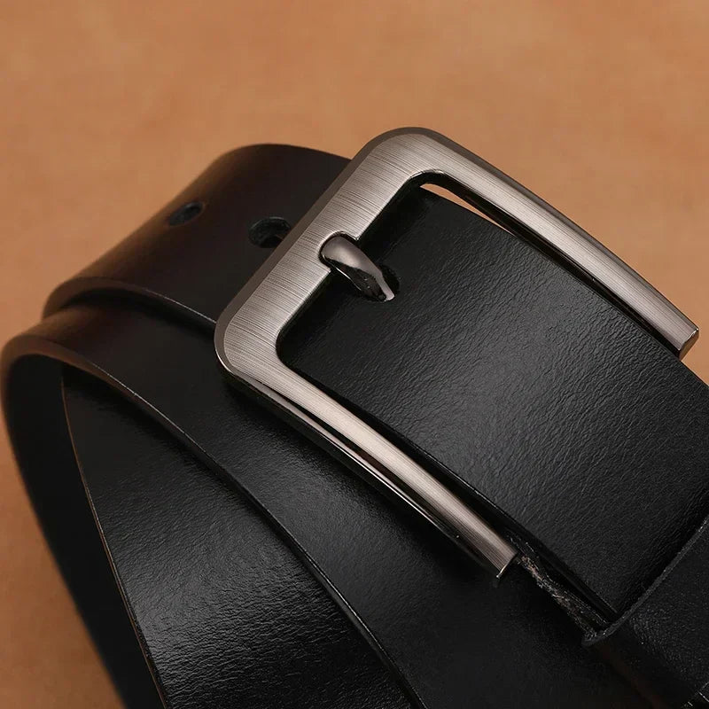 Men Genuine Leather Belts High Quality Pin Buckle Waist Straps Belt  for Men LONG Large 110 120 130 140 150 160 170cm Plus Size