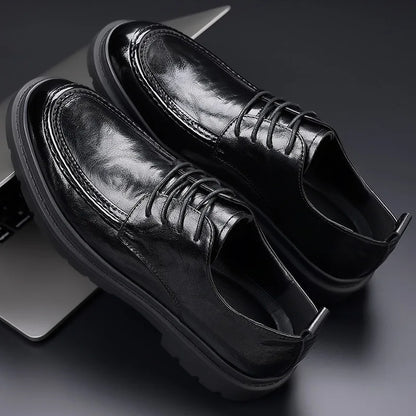 New Men Business Casual Leather Shoes Soft Sole Soft Leather Beanie Shoes Trendy Men Shoes Fashion Driving Shoes Shoes