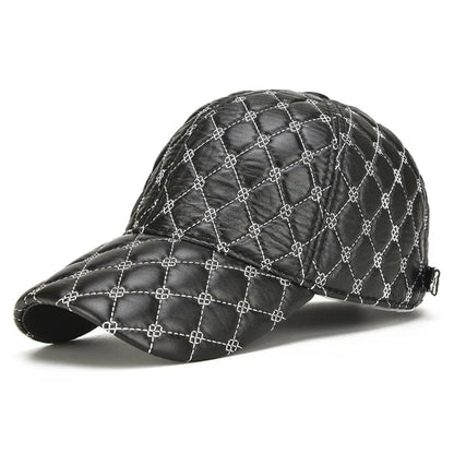 2026 Spring Genuine Sheepskin Leather 55-61CM Black Baseball Caps For Man Casual Street Gf Gorras Dad Hat