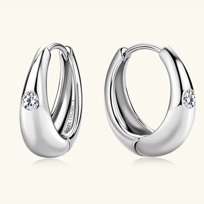 Premium Real 0.12cttw Moissanite Hoop Earrings for Women Girls S925 Silver Earring Party Fine Jewelry Small Ear Buckle Gift