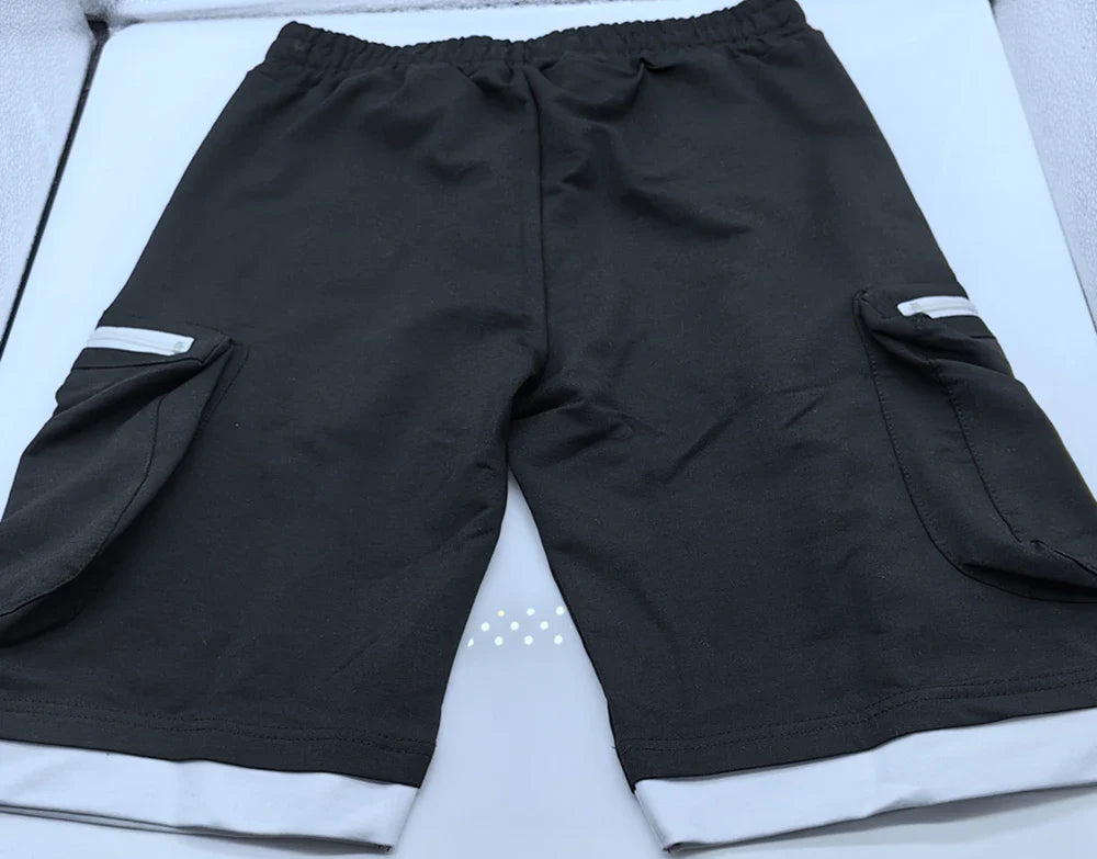 Mens Summer Cargo Shorts Cotton Workout Fitness Shorts Breathable Jogger Training Gyms Bodybuilding Multi Pocket Yellow Shorts