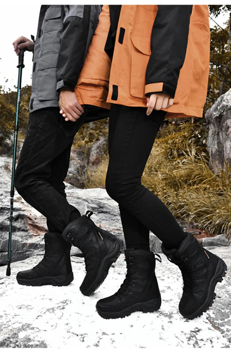 New Waterproof Men's Boots Outdoor Non-slip Men Hiking Boots High Top Winter Men's Motorcycle Boots Rubber Men Work Desert Boots