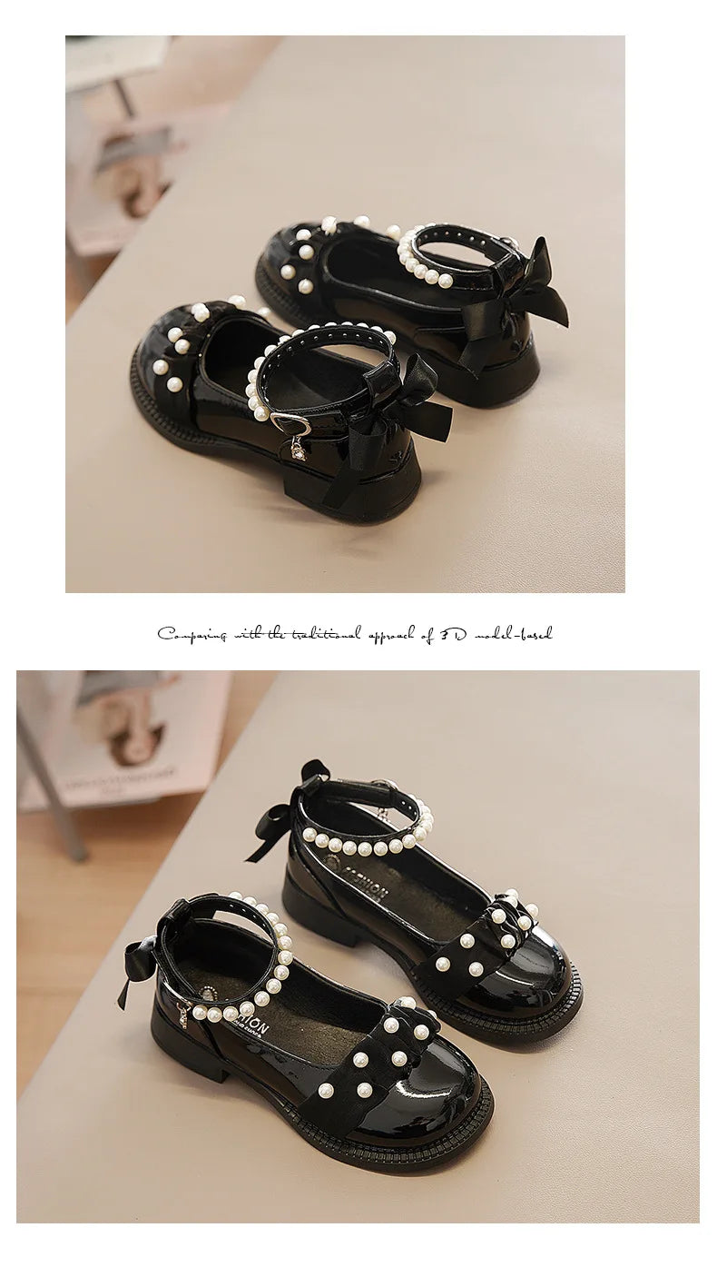 Girl's Mary Janes Organza Beautiful Sweet Children Princess Shoes Three Colors Cover Toe Ankle Strap 26-36 Kids Autumn Shoes