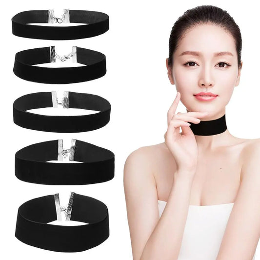 1PC New Fashion Adjustable Black Velvet Choker Wide Band Necklace Ribbon 90s Retro Vintage Gothic Goth Women Necklace