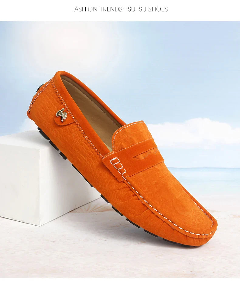 2025 Novos Sapatos Gorro Feitos à Mão Masculinos de Luxo Leve Estampa Crocodilo Tendência Mais Fácil de Combinar Slip-On Loafers Preguiçosos Sapatos da Moda para Dirigir Masculinos e Femininos