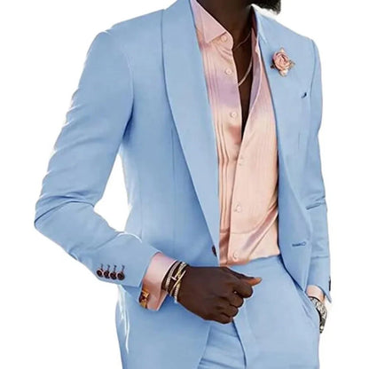 Men's 2-Piece Tuxedo Slim Fit Moda Masculina Wedding Smoking Blazer Jacket And Pants Traje Homme Mariage Fitted Formal Wear
