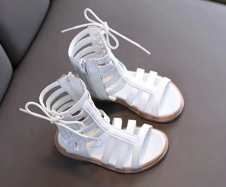 2026 Summer New Girls Beach Princess Roman Sandals Breathable Side Zipper Soft Sole Bestseller