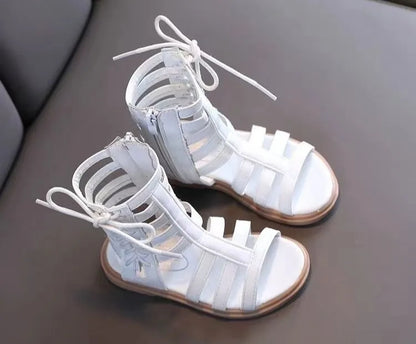 2026 Summer New Girls Beach Princess Roman Sandals Breathable Side Zipper Soft Sole Bestseller