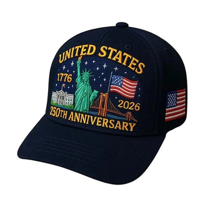 US 250th Anniversary Cap Retro Washed Patriotic Cap Trucker Hat Outdoor Sunhats Sports Hat reathable Baseball Caps for Men Women