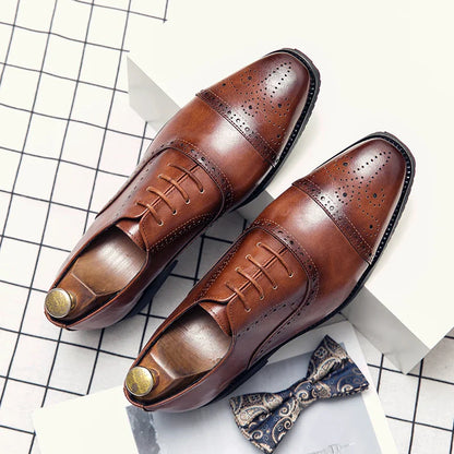 Handmade Fashion Mens Brogue Luxury Big Size 47 Wedding Party Leather Business Oxfords Dress Casual Formal Shoes Loafers for Men