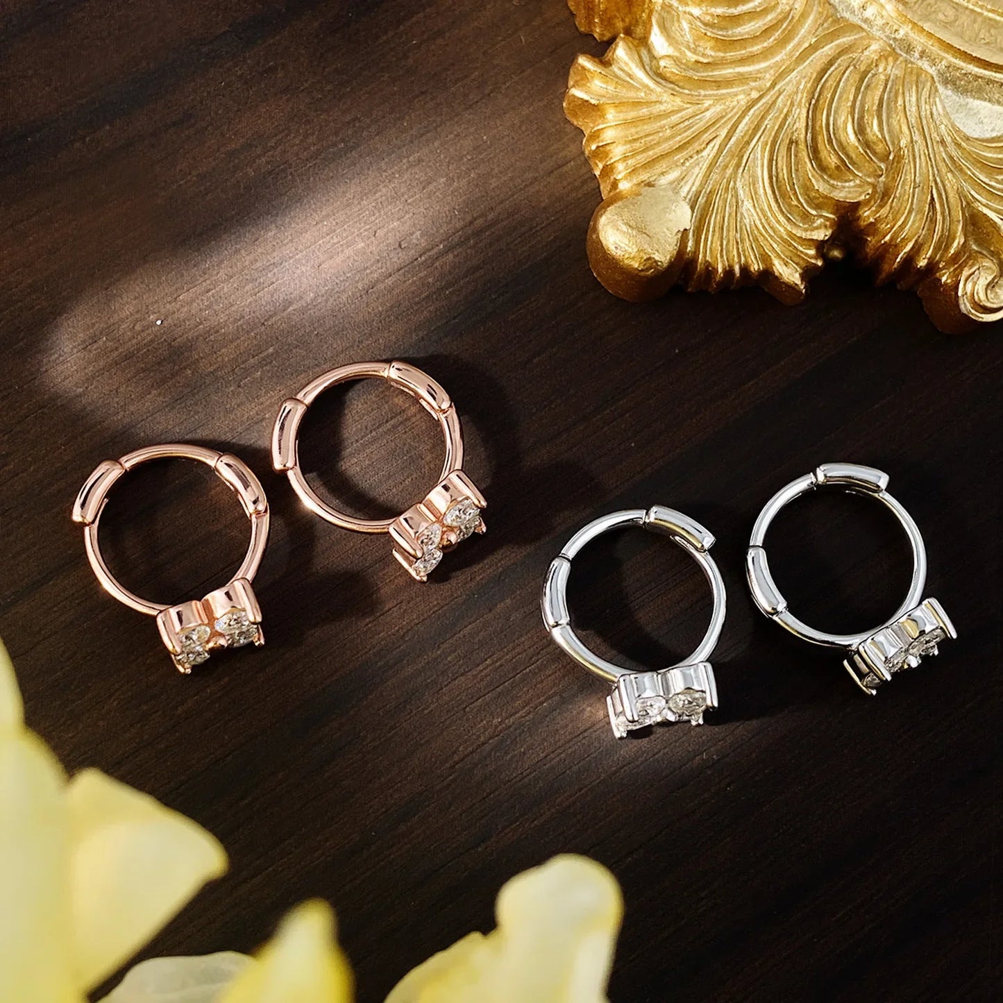 3mm D Color Moissanite Hoop Earrings for Women GRA Certified Round Brilliant Cut Moissanite s925 Silver Dainty Earring
