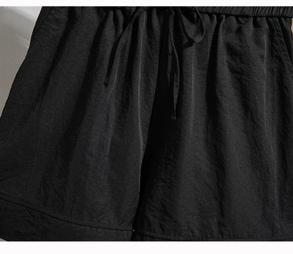 Plus Size Summer Shorts For Women 2025 Summer Ice Silk Drawstring Large Size Loose Shorts Women Korean Streetwear Shorts Female