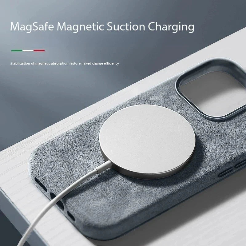 Magsafe Case for iPhone 16 17 Pro Max 15 14 Luxury Magnetic Magnetic Supercar Interior Leather Magnet Phone Cape