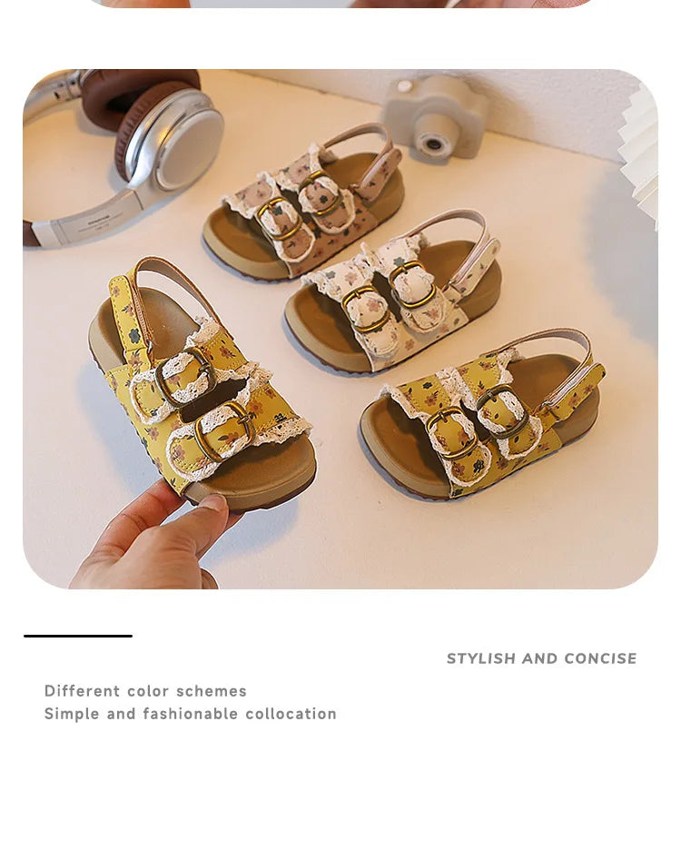 2026 Summmer Girls Shoes Comfortable Soft Sole Sandals Fashionable Open Toe Polka Dot Sandals Boys Girls Beach Shoes