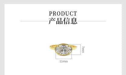S925 Silver 7 * 11mm Elliptical White Zircon Ring Set with Classic Fashion Women's Jewelry