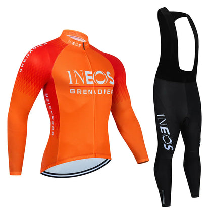 Ineos Grenadier Pro Team Tricuta Cycling Man 2022 Men's Bicycle Clothing Gel Clothes Jacket Bib Jersey Set Winter fleece Suit