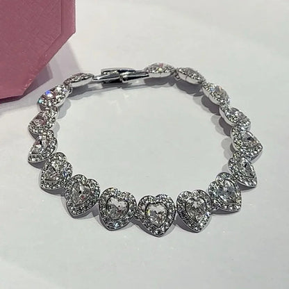 2025 New Trend Fine Wedding Jewelry Set Charm Silver Heart shaped Crystal Luxury Pearl Necklace Earrings Romantic Gift for Women