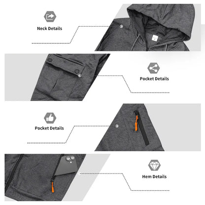 Autumn and winter men's velvet loose casual tooling outdoor sports fashion hooded sweater set
