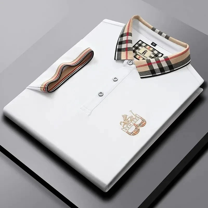 Luxury brand short sleeve men's polo shirt hot selling in summer classic embroidery high-end breathable cotton golf top T-shirt