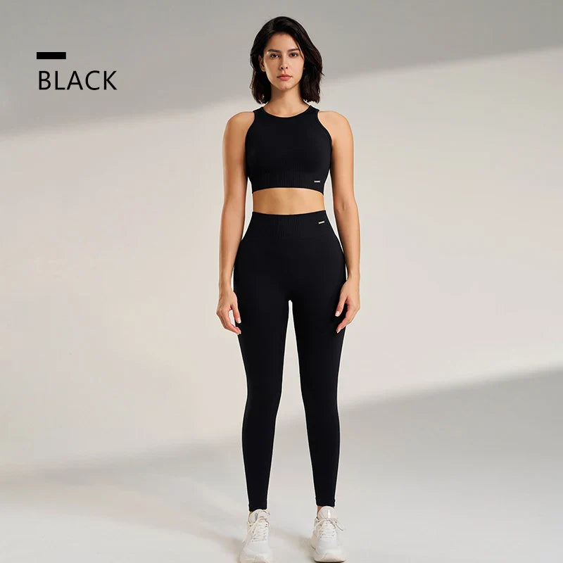 Yoga Clothing Set Women's High Waisted Leggings and Top Two Piece Seamless Fitness Exercise Clothing Fitness Underwear plus size