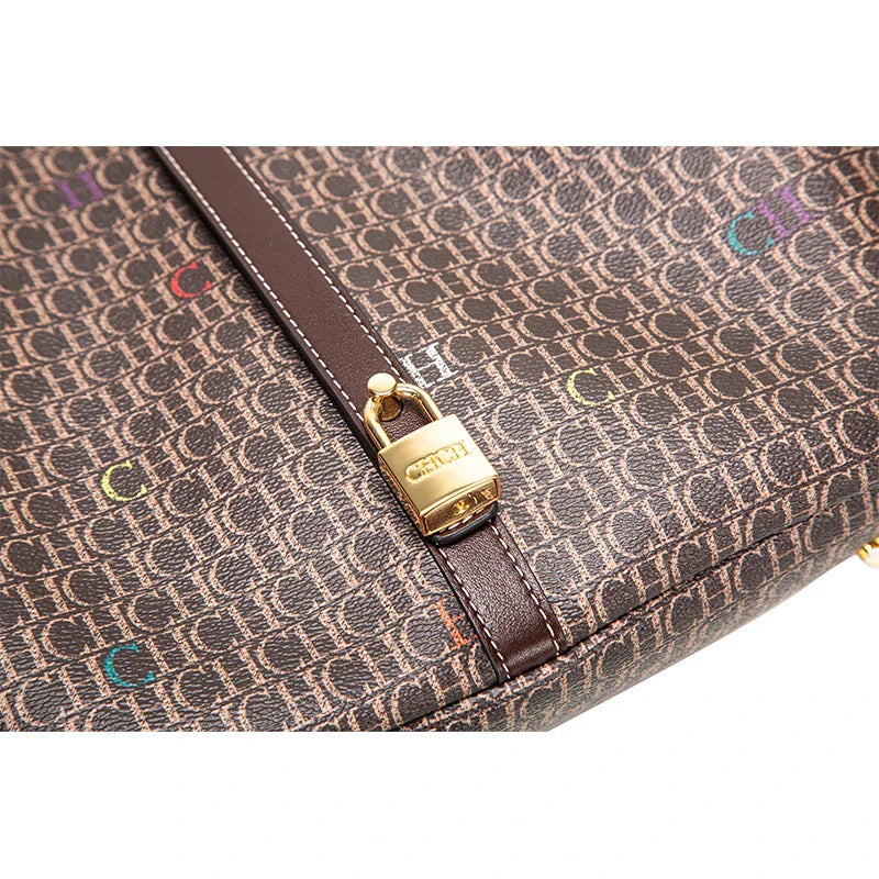 Classic Style Women's Large-capacity Handbag Letters Print Design Small Metal Accessories Exquisite Workmanship