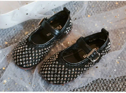 Girls Flat Shoes Sparkling Hollowed-Out Princess Shoes for Kids 2025 Summer New Sandals Mesh Hook&loop Toddlers Breathable Ins