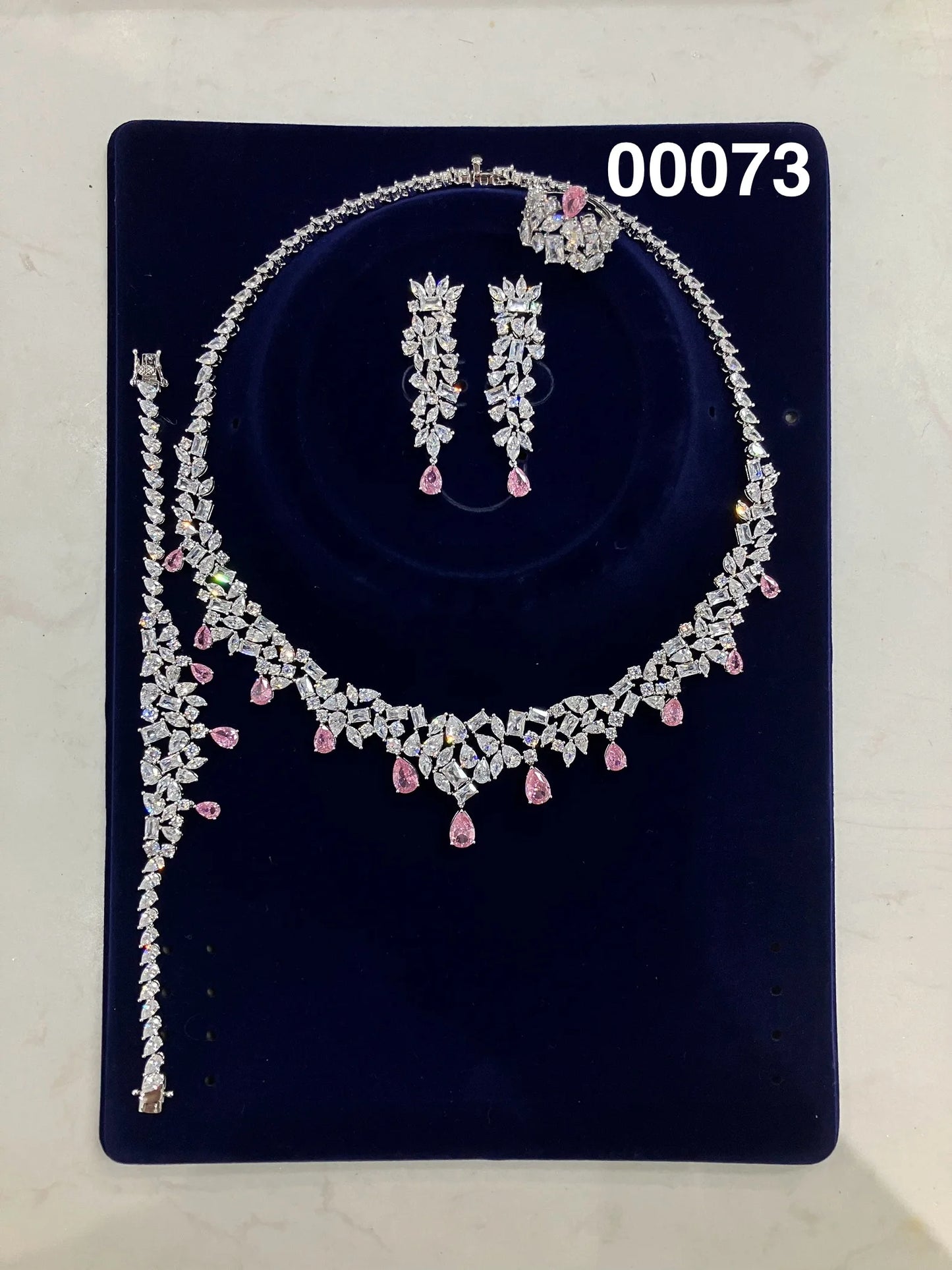 00073 Bridal Cubic Zirconia Necklace Set for Women Dubai Jewelry Sets  Wedding Jewelry Wedding & Engagement Accessories