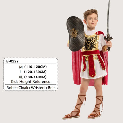 Children's Knight Costume Cosplay Performance Dress Party European Knight Armor Medieval Royal Castle Defender Armor