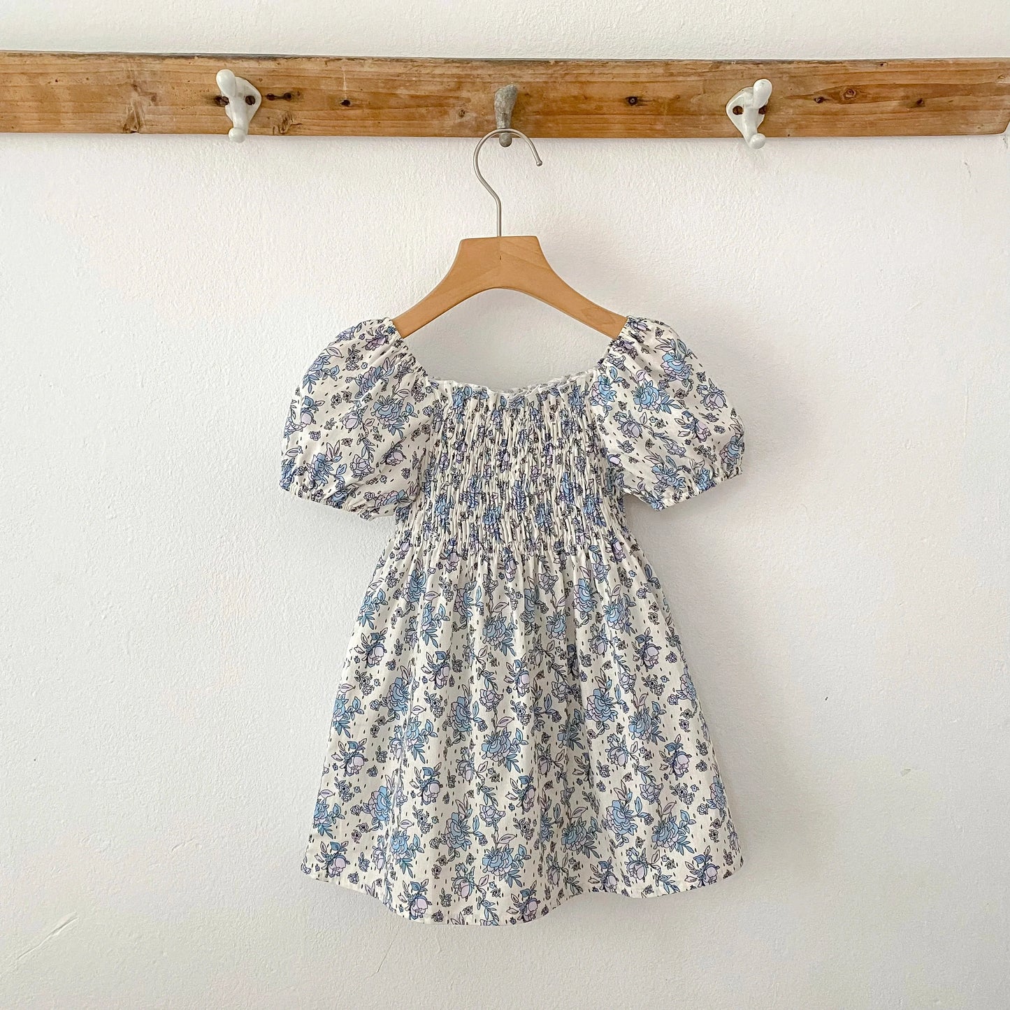 1-6Yrs Casual Summer Kids Girls Dress Floral Kids Clothes Ruffled Collar Purple Baby Girl Princess Dress New Flower Girl Dresses