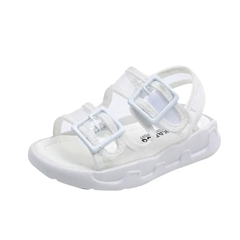 Clear Upper Children Sports Shoes Flat Sandals 2026 Summer Canvas Baby Boy Sandals Breathable Toddler Girls Shoes Kids I04224