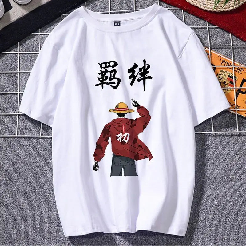 ONE T-shirt Luffy Sauron Tide Brand Peripheral Clothes Men's and Women's Summer Loose Short-sleeved Sports and Leisure Top PIECE