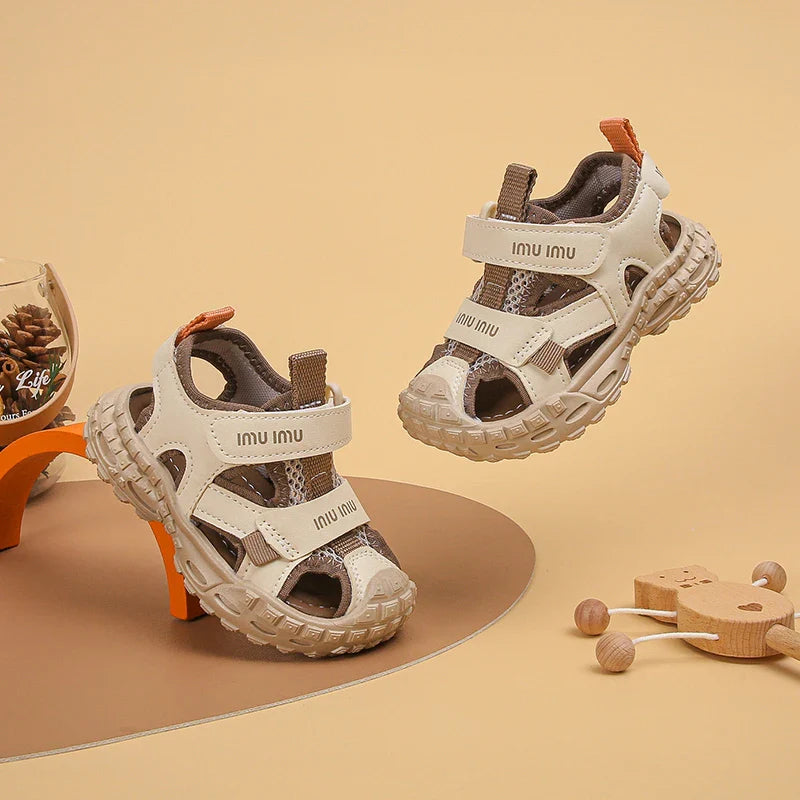 2026 New Summer Children Sandals For Boys Mesh Breathable Kids Sport Shoes Soft Sole Fashion Toddler Boys Beach Sandals EU21-30