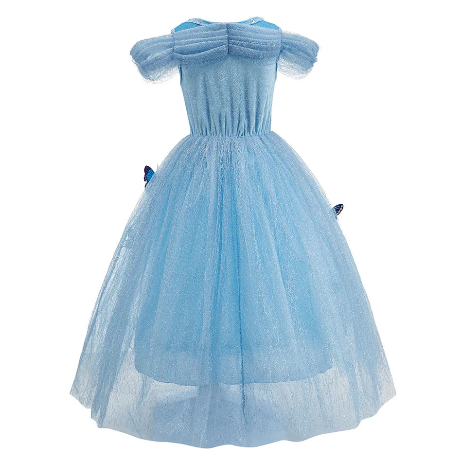 Vestido de Cinderela para Meninas, Roupa de Verão Infantil, Natal, Fantasia, Aniversário Infantil, Cosplay com Babados, Fantasia de Princesa para Performance
