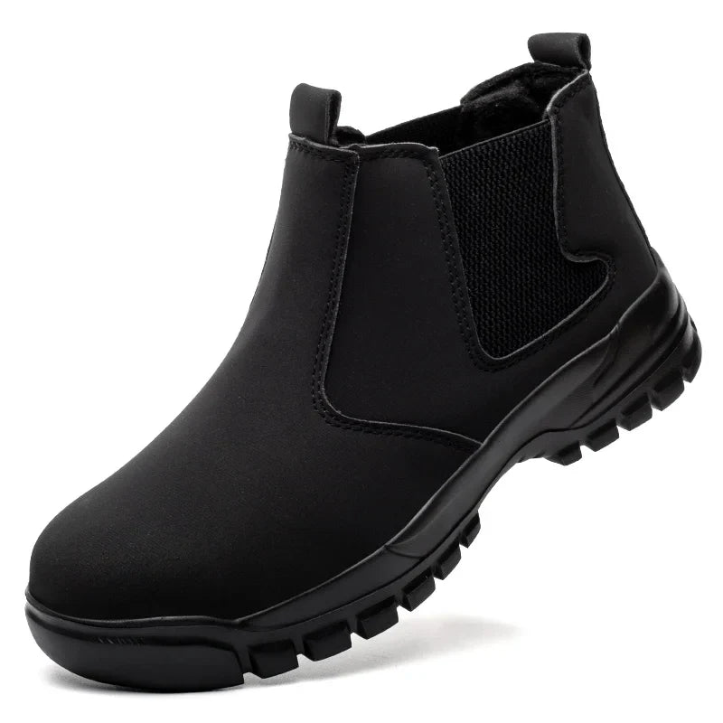Ultralight Slip On Men Work Boots Safety Steel Toe Comfortable Shoes Kevlar Insoles Industrial Outside Waterproof Working Boots
